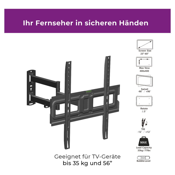 Ultron WM200 Soporte de Pared para Pantalla Plana de 32-60" con Inclinación y Ángulo Ajustable Ultron WM200 Soporte de Pared para Pantalla Plana de 32-60" con Inclinación y Ángulo Ajustable