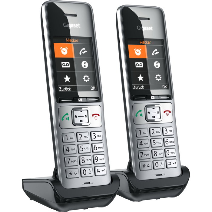 Gigaset COMFORT 500HX duo Teléfono DECT/analógico Negro, Plata