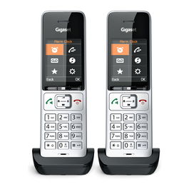Gigaset COMFORT 500HX duo Teléfono DECT/analógico Inalámbrico Conexión por Cable Altavoz Negro Plata 2 Terminales