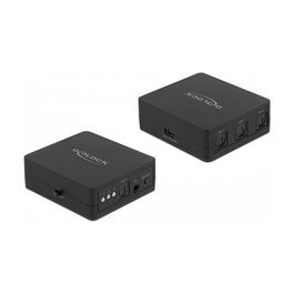 DeLOCK Conmutador Óptico S/PDIF TOSLINK 3 Entradas 1 Salida con Mando a Distancia IR y Alimentación por USB - Negro