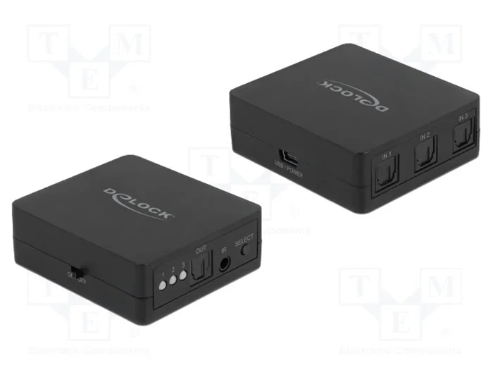DeLOCK Conmutador S/PDIF TOSLINK 3 In 1 con mando IR y USB