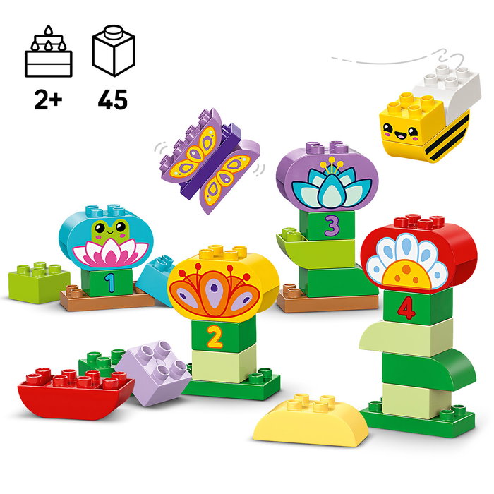 LEGO Jardín y Flores Creativas 10444 Duplo, Juguete de Aprendizaje para Niños +2 Años