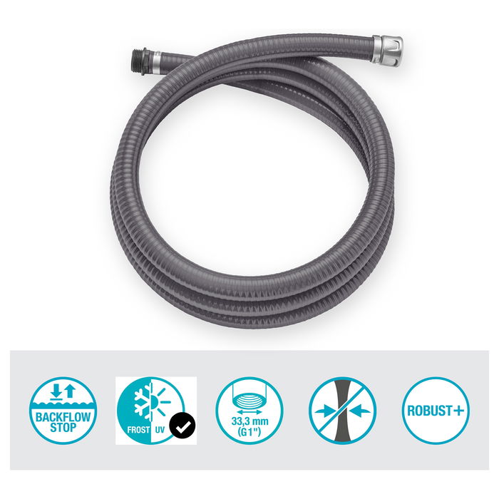 GARDENA Manguera Aspiradora para Estanques y Fuentes 25 mm (1") 4 m, Saugschlauch, para Limpieza de Agua