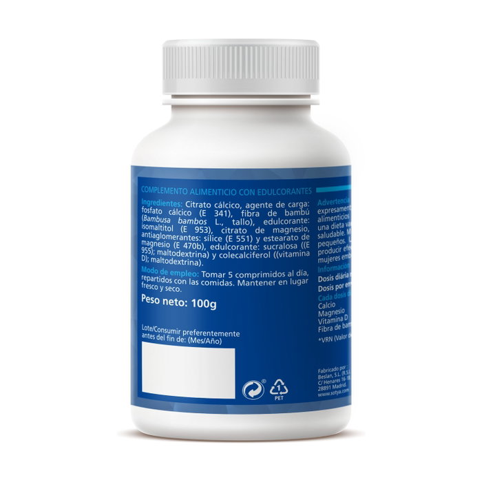 Sotya Calcio y Vitamina D3 100 Comprimidos Masticables