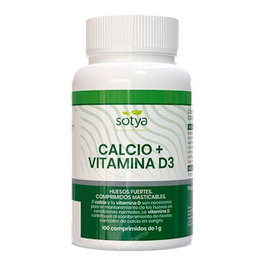 SOTYA Calcio Vitamina D3 Masticable 1Gr 100 Comprimidos para Huesos