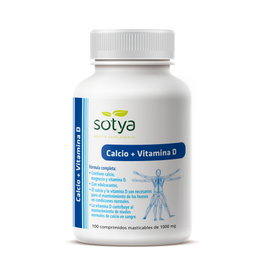 Sotya Calcio y Vitamina D3 100 comprimidos masticables de 1g