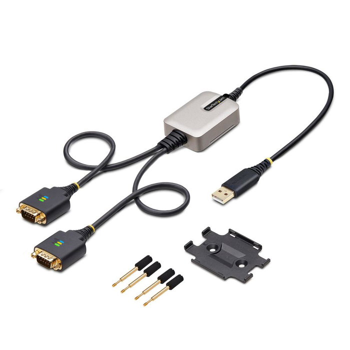 Startech.com adaptador USB a serial con cambiador de género DB9 RS-232, 2 puertos, negro y gris Startech.com adaptador USB a serial con cambiador de género DB9 RS-232, 2 puertos, negro y gris