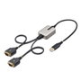 Startech.com adaptador USB a serial con cambiador de género DB9 RS-232, 2 puertos, negro y gris