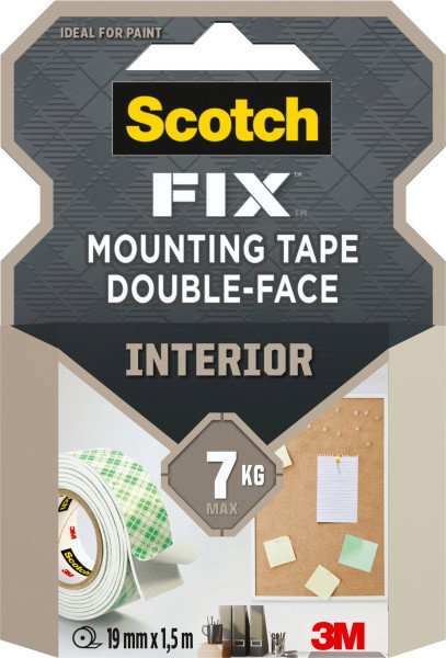 Scotch Cinta de Montaje de Doble Cara para Interiores 19mm x 1,5m