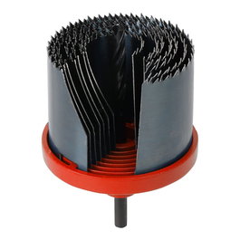 Workpro Juego de 7 coronas ø26 - 63 x 25 mm, Hojas acero 65Mn, Base aluminio, Eje acero al carbono, Herramienta profesional