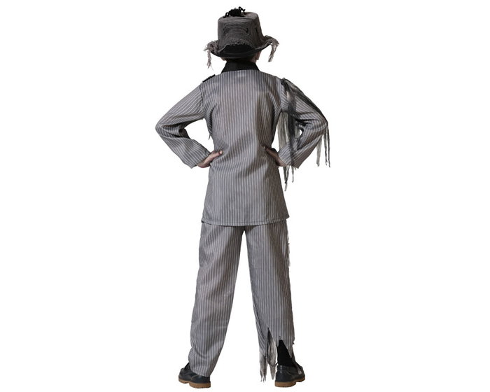 Disfraz Infantil de Novio Fantasma para Niños 3-4 Años, Chaqueta y Pantalón a Rayas Gris Disfraz Infantil de Novio Fantasma para Niños 3-4 Años, Chaqueta y Pantalón a Rayas Gris