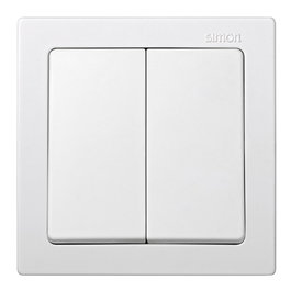 Simon Interruptor doble de superficie Simon73 Loft Blanco