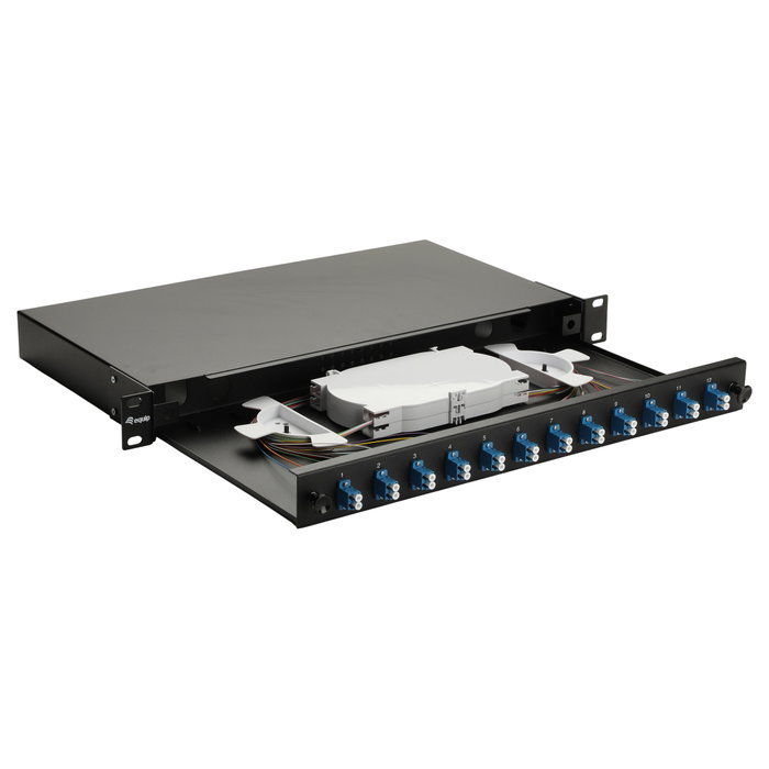 EQUIP Caja de empalme de fibra óptica 12-Port LC-Duplex OS2 1U EQUIP Caja de empalme de fibra óptica 12-Port LC-Duplex OS2 1U
