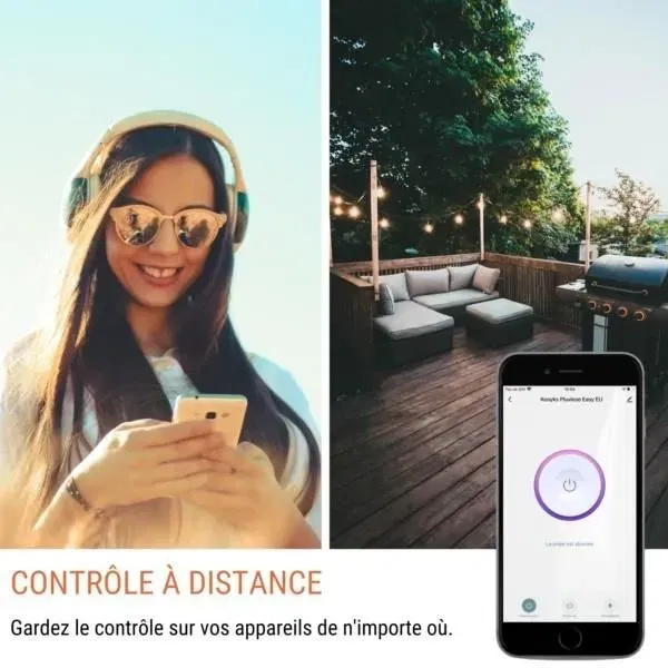 Konyks Pluviose FR Enchufe Exterior WiFi Blanco