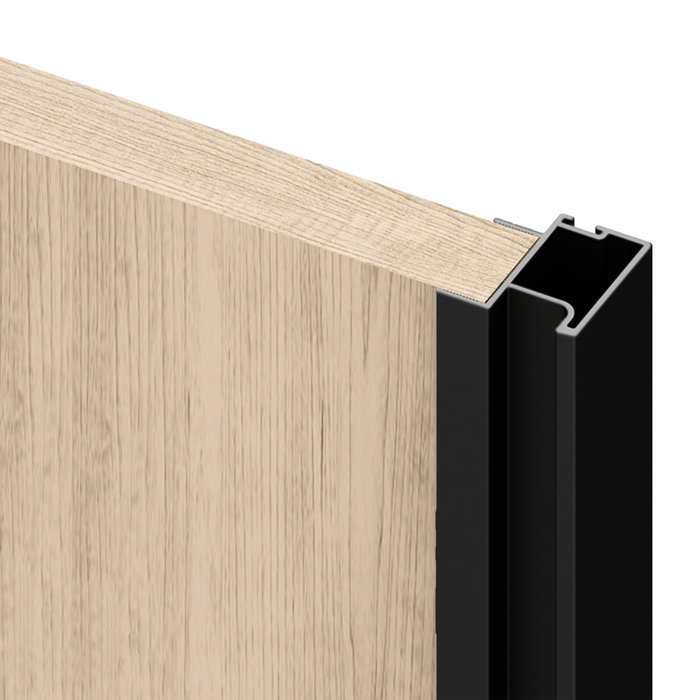 Emuca Kit de herrajes Placard 74 para armario de 2 puertas correderas, cierre suave y tirador Sharp, negro