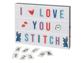 Wondee Caja de Luces LED Lilo & Stitch Personalizable con 384 Láminas Intercambiables, Letras, Símbolos y Emojis con Control Remoto
