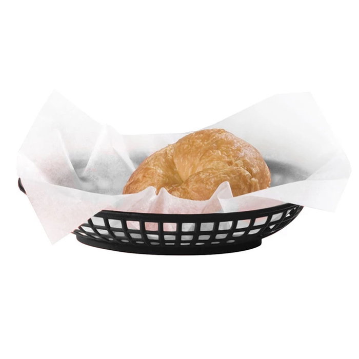 Inde Cesta para Pan Ovalada de Plástico (PP), 24 cm x 15 cm x 4 cm, Ideal para Barras de Pan (36 Unidades)