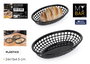 Inde Cesta para Pan Ovalada de Plástico (PP), 24 cm x 15 cm x 4 cm, Ideal para Barras de Pan (36 Unidades)