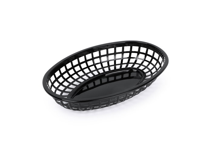 Inde Cesta para Pan Ovalada de Plástico (PP), 24 cm x 15 cm x 4 cm, Ideal para Barras de Pan (36 Unidades)