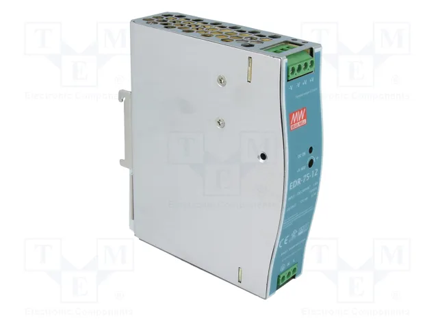 MEAN WELL EDR-75-12 Fuente de alimentación de impulso 12V 75,6W para carril DIN MEAN WELL EDR-75-12 Fuente de alimentación de impulso 12V 75,6W para carril DIN