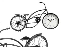 Giftdecor Reloj Forja Bicicleta Negro 42 cm Ancho x 24 cm Alto x 10 cm Largo (Set de 4)
