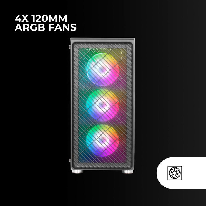 Mars Gaming MC-F Semitorre Gaming con ARGB y Cristal Templado