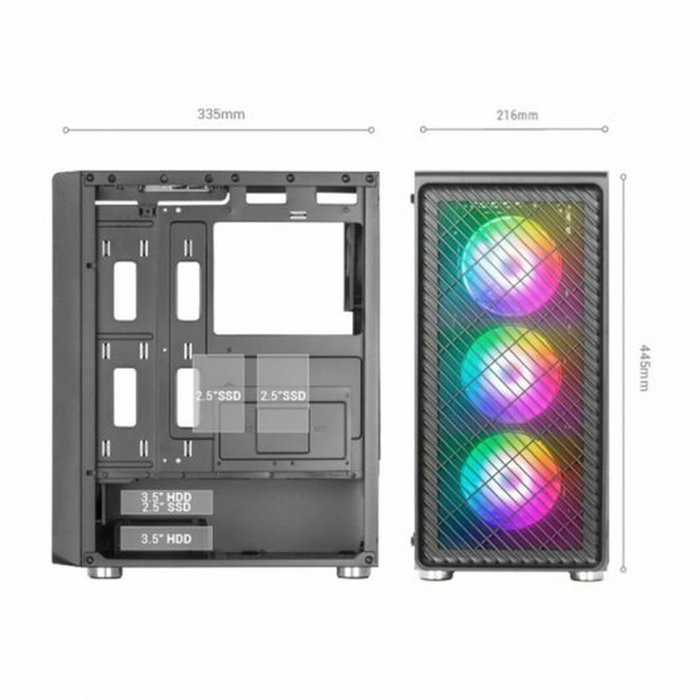 Mars Gaming MC-F Semitorre Gaming con ARGB y Cristal Templado