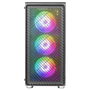 Mars Gaming Caja Ordenador MC-F ATX Mid-Tower con Cristal Templado, 4 Ventiladores ARGB Incluidos, Gestión de Cables y Soporte para Fuente ATX - 460x216x380 mm