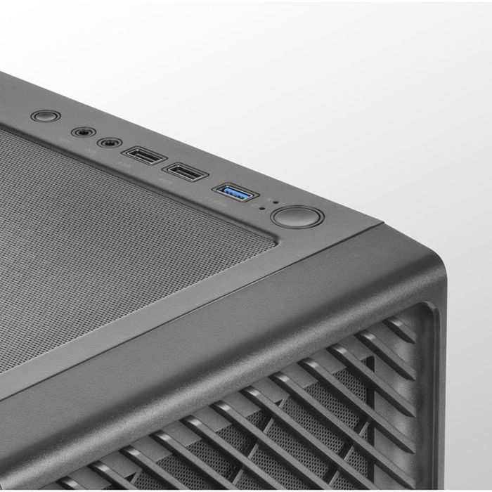 Mars Gaming Caja Ordenador MC-F ATX Mid-Tower con Cristal Templado, 4 Ventiladores ARGB Incluidos, Gestión de Cables y Soporte para Fuente ATX - 460x216x380 mm