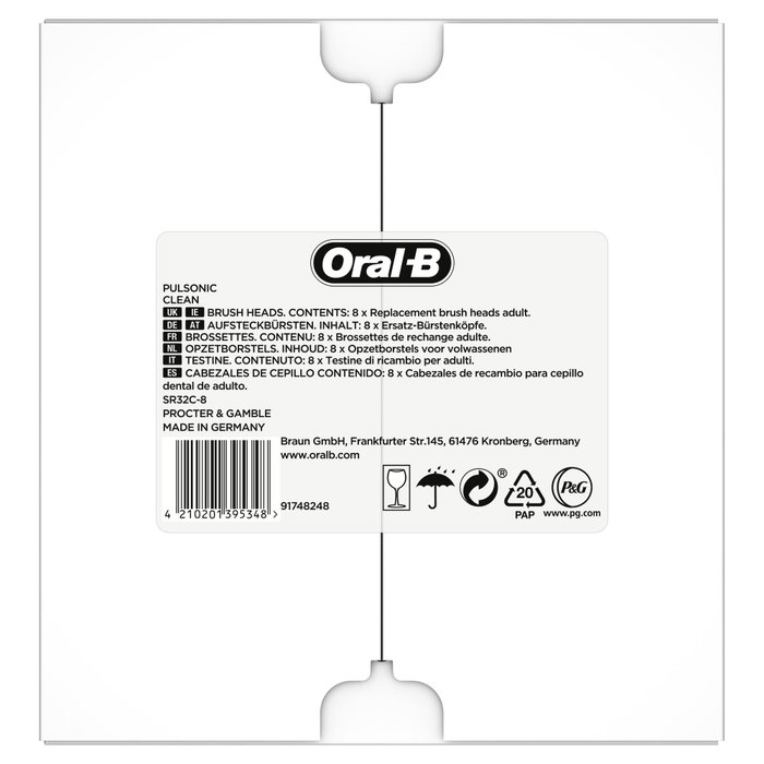 Oral-B Cabezales para Cepillo de Dientes Sonic Pulse 8 Unidades Blanco