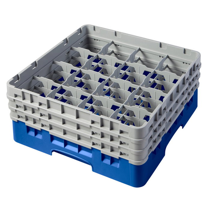 CAMBRO - 16S638-168 - Cesta de lavado 16 comp. 3 alturas - 10,9 cm Ø máx. - alt. máx. 17,6 cm - 50 x 50 x 22,5 cm - Azul CAMBRO - 16S638-168 - Cesta de lavado 16 comp. 3 alturas - 10,9 cm Ø máx. - alt. máx. 17,6 cm - 50 x 50 x 22,5 cm - Azul