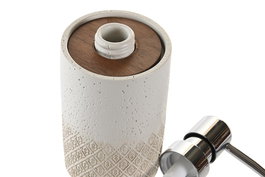 DKD Home Decor Dosificador Beige Marron Resina Acacia 7 x 16.5 x 7 cm (2 Unidades) 300 ml