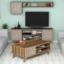 Hanah Home Conjunto Muebles Salón Chevron Nogal y Blanco