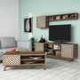 Hanah Home Conjunto Muebles Salón Chevron Nogal y Blanco