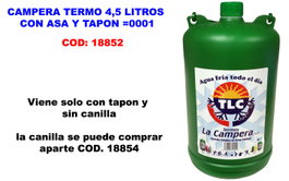 Termo 4,5 L con asa y tapón