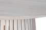DKD Home Decor Mesa de Comedor Ovalada de Mindi Blanca Decapé