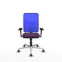 PIQUERAS Y CRESPO Silla de oficina Motilla con Mecanismo Sincro, Tela Morada y Malla Azul