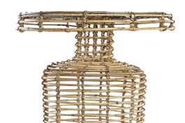 DKD Home Decor Mesita Auxiliar Balines Ratan Natural 48x48x45 cm