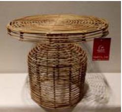 DKD Home Decor Mesita Auxiliar de Ratán Natural
