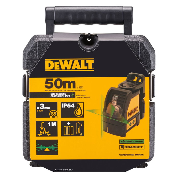 DeWALT Nivel Láser Cruz Verde DW088CG, 30 m Alcance, Haz Horizontal/Vertical, Funciona con 3 Baterías AA DeWALT Nivel Láser Cruz Verde DW088CG, 30 m Alcance, Haz Horizontal/Vertical, Funciona con 3 Baterías AA