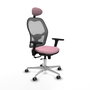 PIQUERAS Y CRESPO Silla de oficina Jorquera Rosa y Gris