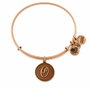 Alex And Ani Pulsera de Metal Dorada con Letra O