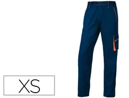 Deltaplus Pantalón de Trabajo Panostyle Cintura Ajustable 5 Bolsillos Azul Naranja Talla XS