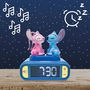 Lexibook Reloj Despertador Disney Stitch Y Angel RL800D2 con Luz Nocturna y Sonidos Personalizables