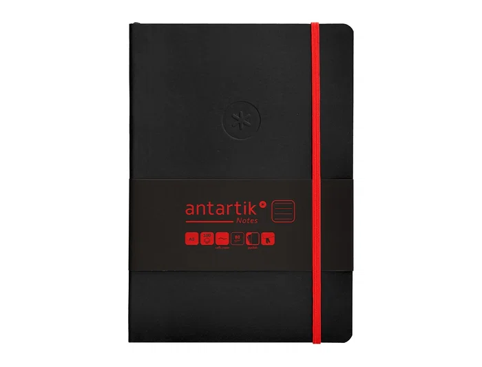 Antartik Antartik Notes Cuaderno A5 Tapa Blanda Hojas Rayas Negro y Rojo 80 Hojas 80gr FSC