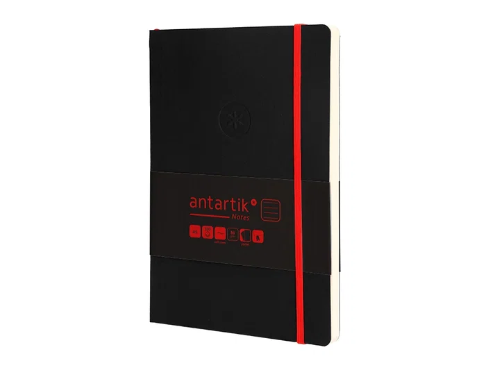 Antartik Antartik Notes Cuaderno A5 Tapa Blanda Hojas Rayas Negro y Rojo 80 Hojas 80gr FSC