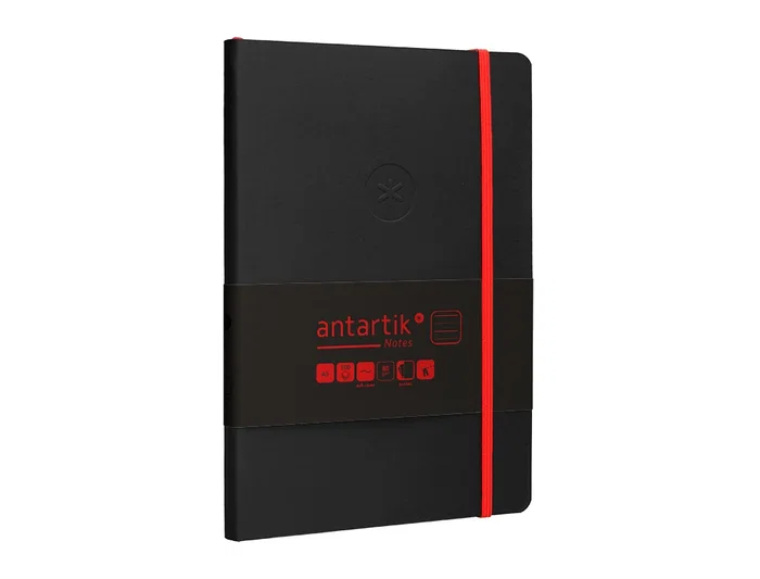 Antartik Antartik Notes Cuaderno A5 Tapa Blanda Hojas Rayas Negro y Rojo 80 Hojas 80gr FSC