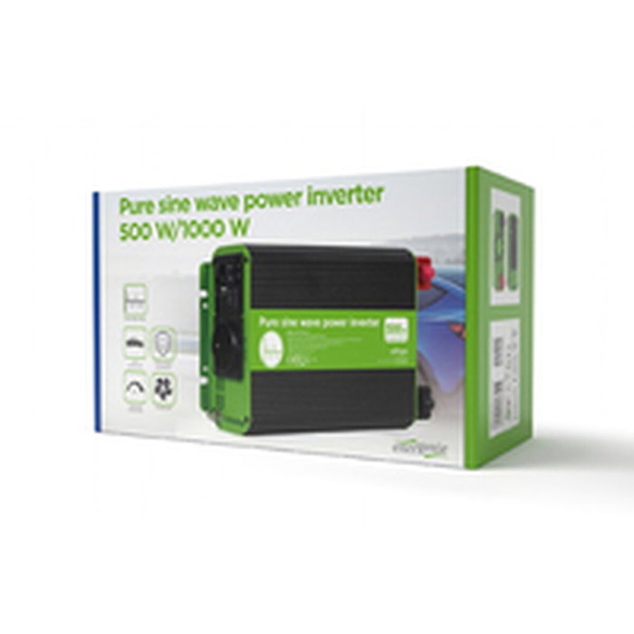 EnerGenie EG-PWC-PS500-01 Inversor de Corriente Auto 500 W Negro, Verde EnerGenie EG-PWC-PS500-01 Inversor de Corriente Auto 500 W Negro, Verde