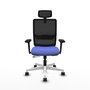 PIQUERAS Y CRESPO Silla de oficina Haches con mecanismo Sincro/Traslack, Azul claro y Negro