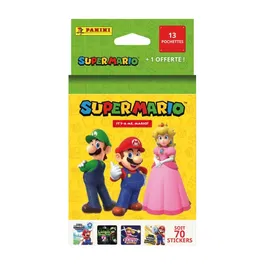 Panini Blister AACBC24595 Super Mario 2 - 13 sobres + 1 gratuito con 70 cromos / pegatinas